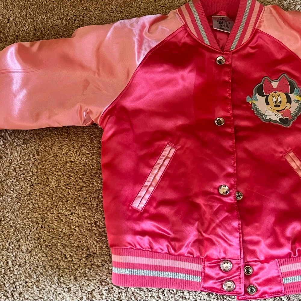 Disney Pink and Light Pink Minnie Satin Puffer Jacket